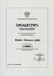 Licencja zarz�dcy nieruchomo�ci El�biety Ole�niewicz